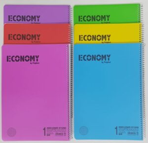 חבילת 3 ספירלות גדולות A4 משובץ ECONOMY