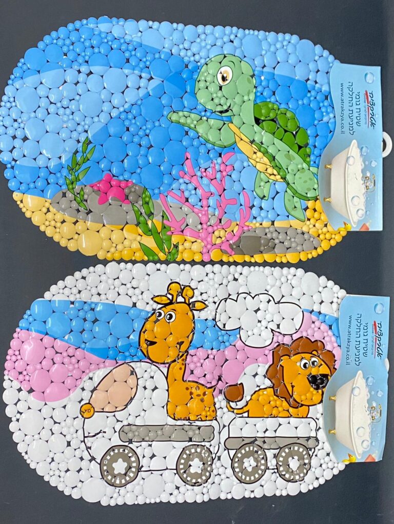 ⁦שטיח גומי לאמבטיה למניעת החלקה בדגמים של חיות⁩ – תמונה ⁦5⁩
