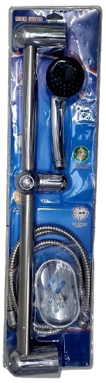 ערכה למקלחת - מוט מקלחת עם טוש ידני, צינור 1.5 מטר וסבוניה