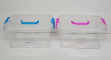 ארגז פלסטיק שקוף סגירת קליפסים עם ידית 26X18 גובה 12.5 ס"מ