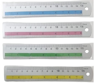סרגל אלומיניום 15 ס"מ במבחר צבעים
