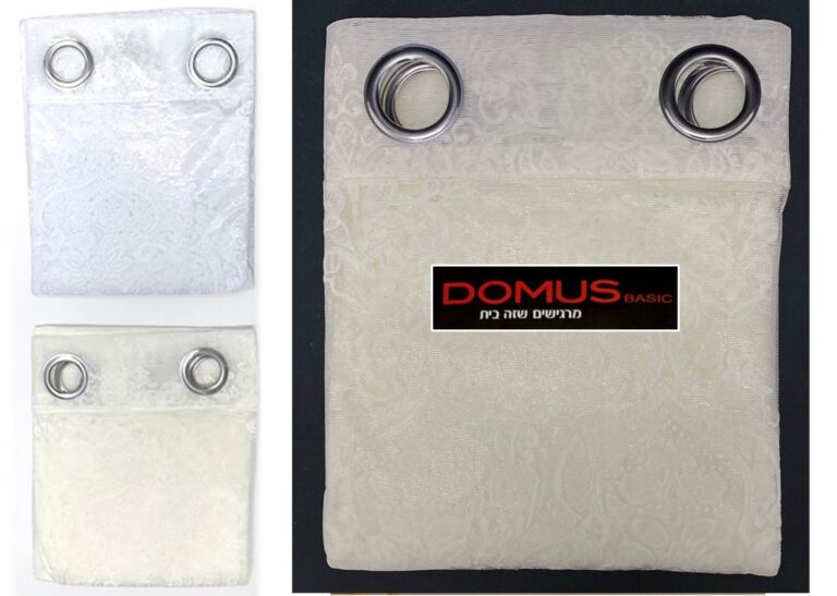 ⁦וילון רינגים קצר 2 כנפיים תחרה- DOMUS NICE⁩ – תמונה ⁦7⁩