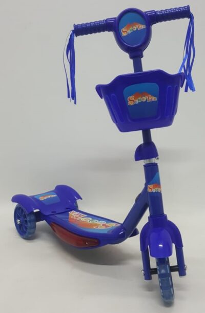 קורקינט 3 גלגלים מנגן ומדליק אורות - כחול