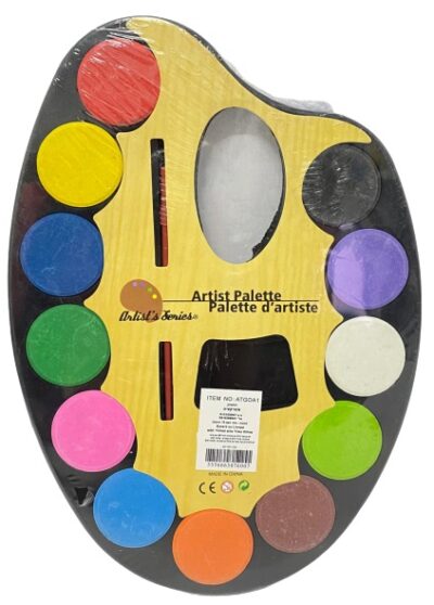 פלטת צבעי מים+מכחול 28X19