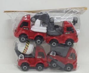 סט 4 משאיות לפירוק והרכבה