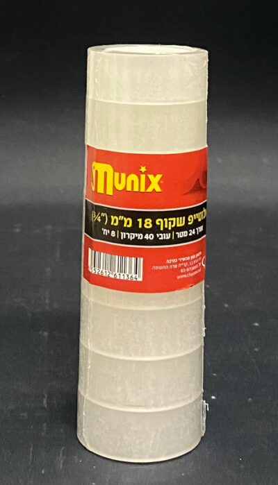 חבילת 8 יחידות סלוטייפ שקוף