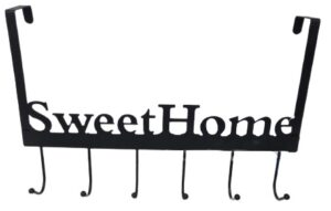 קולב מעוצב SWEET HOME עם 6 ווים לתליה שחור 42X27 ס"מ