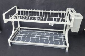 מייבש כלים 2 קומות 53X31.5X24 ס"מ אפור כהה / לבן