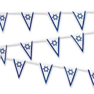שרשרת דגלים משולשים - דגל ישראל 4 מטר
