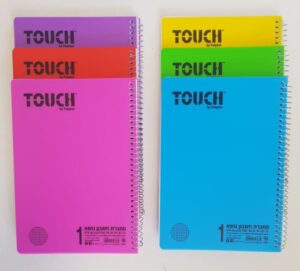 חבילת 3 ספירלות עבות A5 משובץ TOUCH