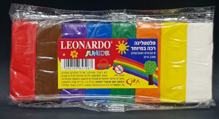 פלסטלינה רכה במיוחד - 8 צבעים