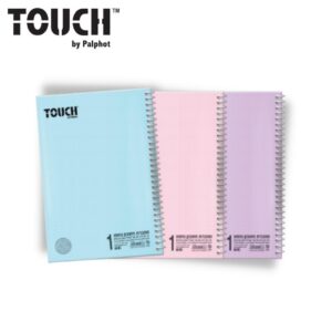 חבילת 3 ספירלות עבות משובץ A5 -פסטל TOUCH