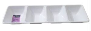 מגש נשנושים מלבני מחולק ל-4 40X12 ס"מ - צבע לבן
