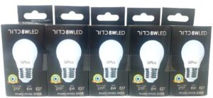 סט 5 נורות כדור 8W E27 SAFETY אור חם