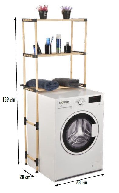 מתקן עץ למכונת כביסה 159X68X28 ס"מ