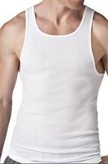 זוג גופיות סבא 100% כותנה מידות S-XXL לבן חלק
