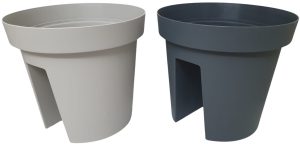 בית עציץ פלסטיק למעקה המרפסת במבחר צבעים כ-28X25 ס"מ