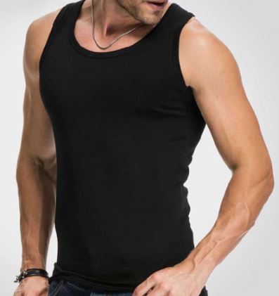 חבילת זוג גופיות סבא 100% כותנה מידות S-XXL צבע שחור