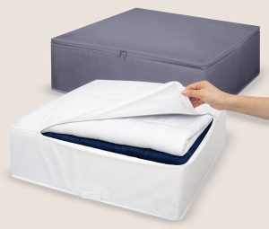 ארגונית בד תא אחד 55X51X18 ס"מ - לבן / אפור