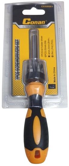 מארז מברג כולל 6 ראשי הברגה