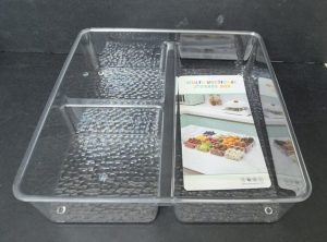 מגש אקריליק מרובע מחולק 20X5 ס"מ