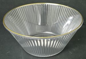 קערה להגשה אקריליק מעוצבת עם פס זהב 26X11.5 ס"מ