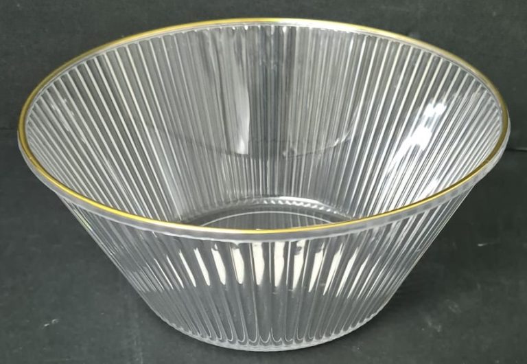 קערה להגשה אקריליק מעוצבת עם פס זהב 26X11.5 ס"מ
