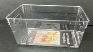 ארגונית אקריליק שקופה לאחסון עם ידיות 23.5X13 ס"מ