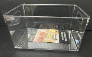 ארגונית אקריליק שקופה לאחסון עם ידיות 29X21 ס"מ