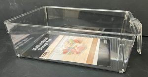 ארגונית אקריליק שקופה לאחסון עם ידית 31.5X20.5 ס"מ