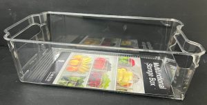 ארגונית אקריליק שקופה לאחסון עם ידיות 31.5X16 ס"מ