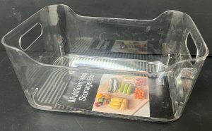 ארגונית אקריליק שקופה לאחסון עם ידיות 25X17.5 ס"מ