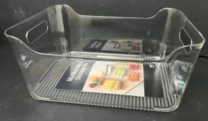ארגונית אקריליק שקופה לאחסון עם ידיות 30X21 ס"מ