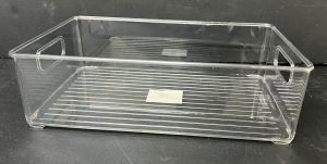 ארגונית אקריליק שקופה לאחסון עם ידיות 25.5X15 ס"מ