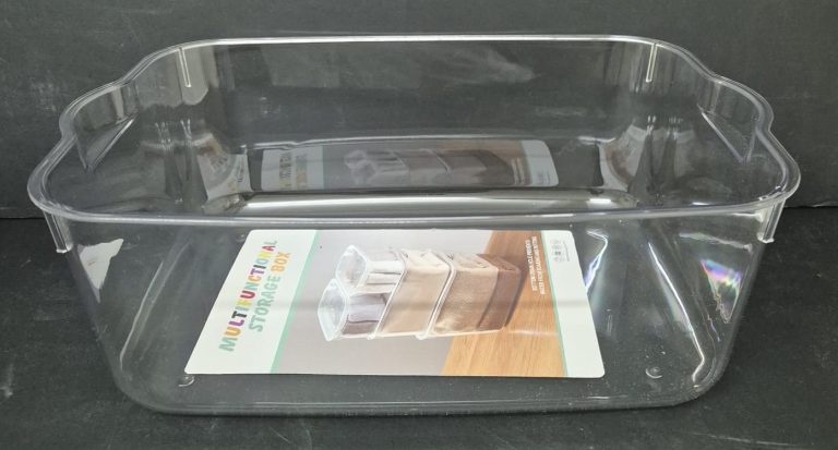 קופסה עם ידיות אקריליק שקופה לאחסון 40X27 ס"מ