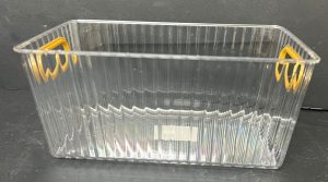 ארגונית אקריליק שקופה לאחסון עם ידיות זהב 23.5X13 ס"מ