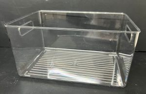 ארגונית אקריליק שקופה לאחסון עם ידיות 29X19 ס"מ