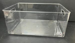 ארגונית אקריליק שקופה לאחסון עם ידיות 33X22.5 ס"מ