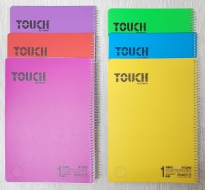 חבילת 3 ספירלות גדולות עבות A4  משובץ TOUCH