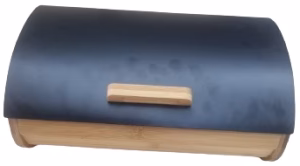 ארגז לחם מודרני בצבע שחור עם שילוב עץ