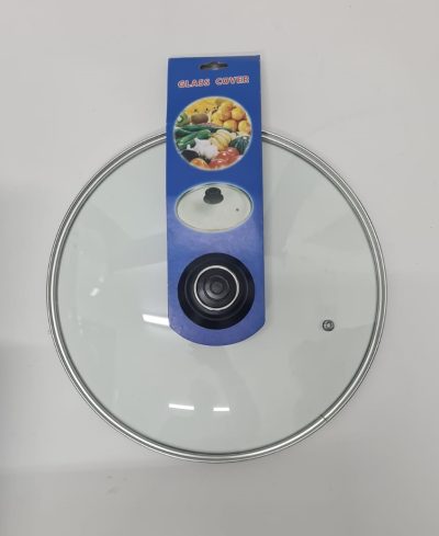מכסה זכוכית לסירמחבת עם ידית פלסטיק 28 ס"מ