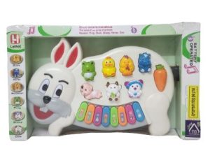 אורגן שפן צבעוני עם מוזיקה וקולות חיות 29X19 ס"מ