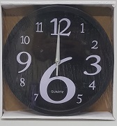 שעון קיר בצבע שחור לבן 25 ס"מ