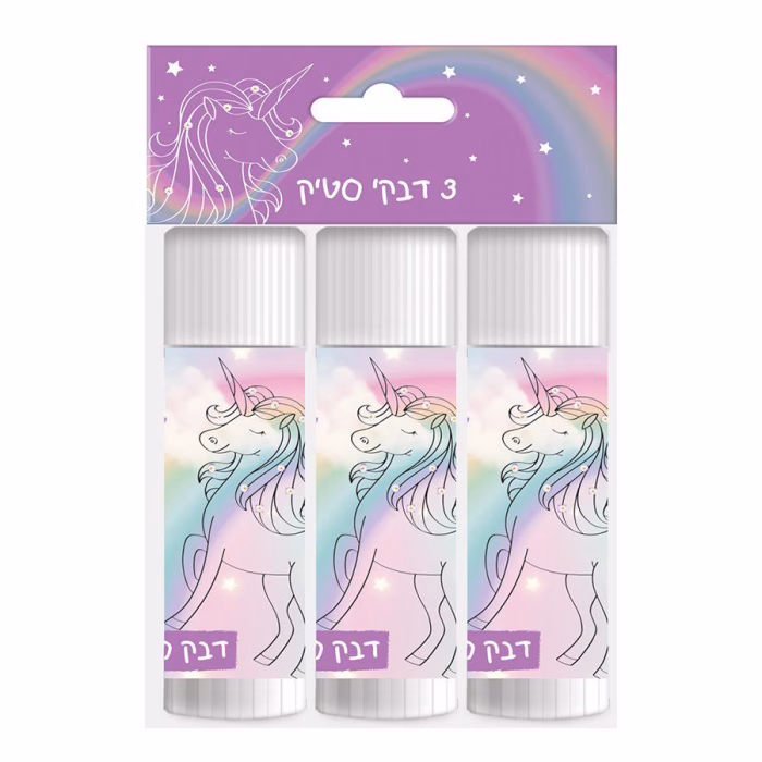 סט 3 דבק סטיק חד קרן