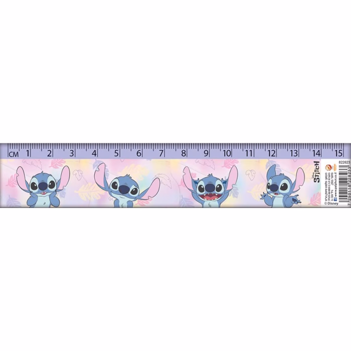 סרגל פלסטיק - לילו וסטיץ 15 ס"מ