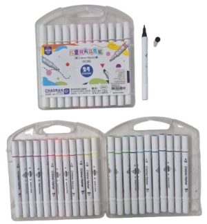 חבילה 24 טושים דו צדדי במזוודה