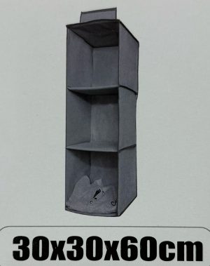 ארגונית בד לתלייה 3 קומות 30X30X60 ס"מ