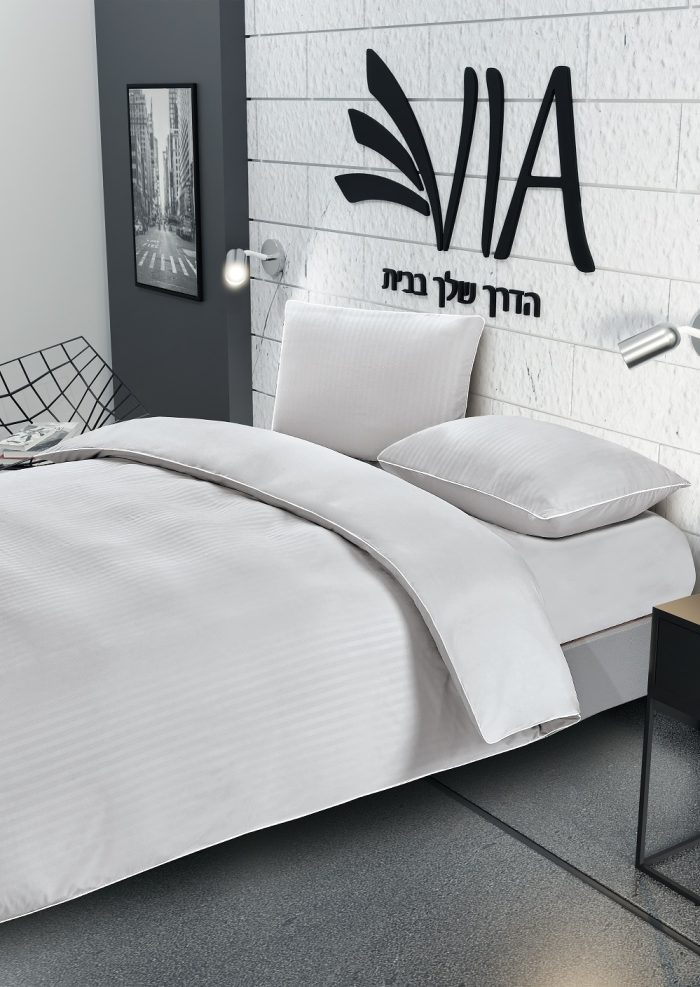 ⁦סט מצעים יחיד קומפלט 100% סאטן אל קמט דגם HOTEL⁩ – תמונה ⁦3⁩
