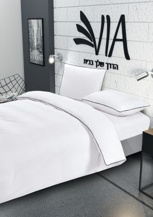 סט מצעים יחיד קומפלט 100% סאטן אל קמט דגם HOTEL
