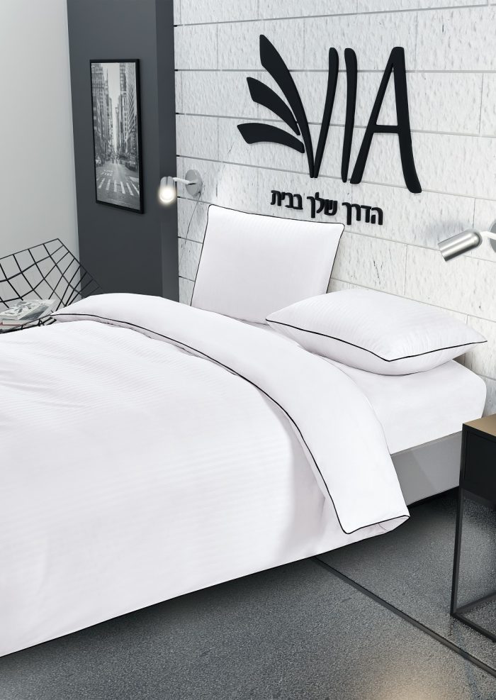 סט מצעים יחיד קומפלט 100% סאטן אל קמט דגם HOTEL